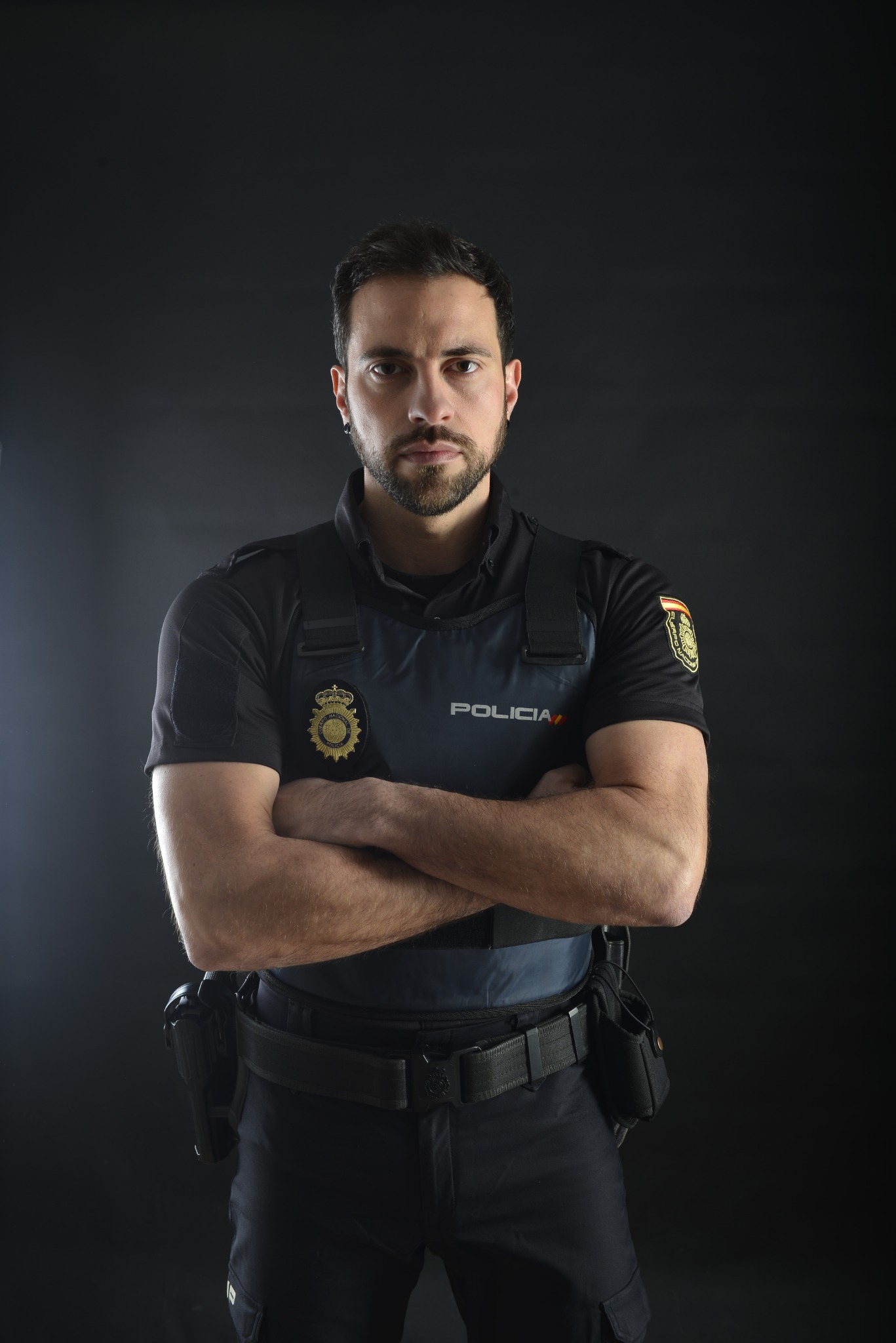 Cristian Torres durante su etapa como Policía Nacional